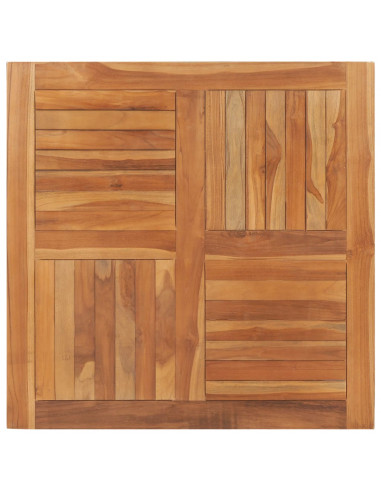 Piano del Tavolo Legno Massello di Teak Quadrato 90x90x2,5 cm