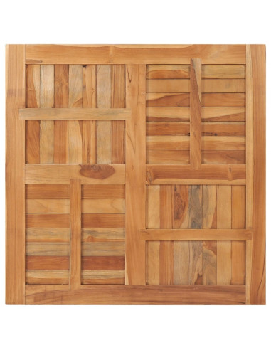 Piano del Tavolo Legno Massello di Teak Quadrato 90x90x2,5 cm