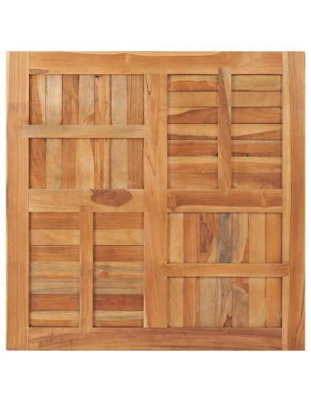 Piano del Tavolo Legno Massello di Teak Quadrato 90x90x2,5 cm