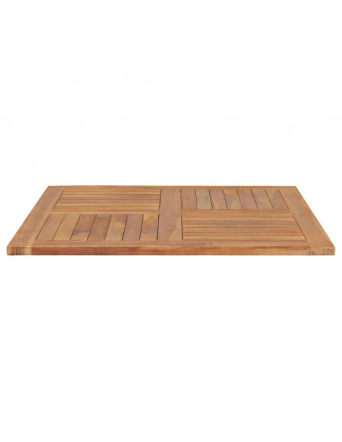 Piano del Tavolo Legno Massello di Teak Quadrato 90x90x2,5 cm