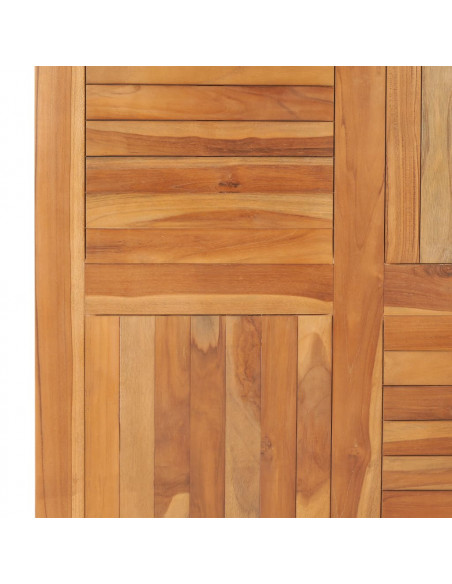 Piano del Tavolo Legno Massello di Teak Quadrato 90x90x2,5 cm