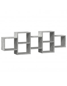 Scaffale a Muro Grigio Cemento 129x18x42 cm in Truciolato 2