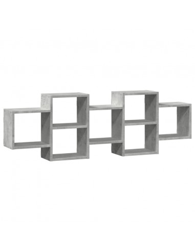 Scaffale a Muro Grigio Cemento 129x18x42 cm in Truciolato