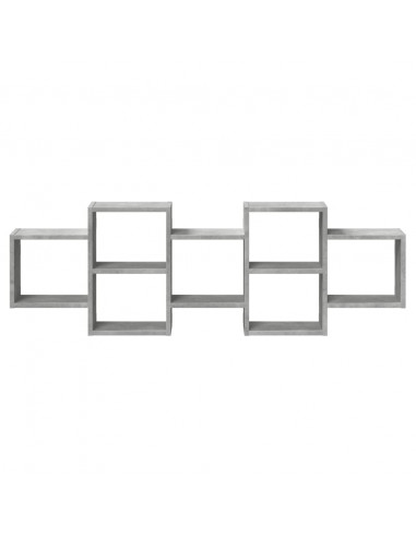 Scaffale a Muro Grigio Cemento 129x18x42 cm in Truciolato