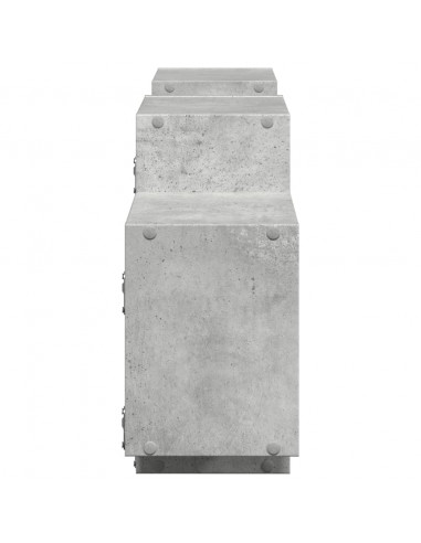 Scaffale a Muro Grigio Cemento 129x18x42 cm in Truciolato