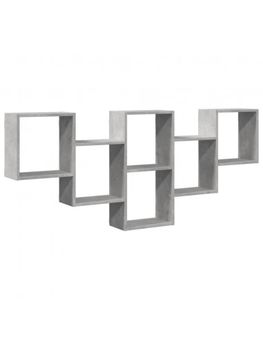 Scaffale a Muro Grigio Cemento 159x18x66 cm in Truciolato