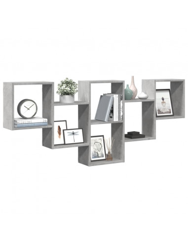 Scaffale a Muro Grigio Cemento 159x18x66 cm in Truciolato