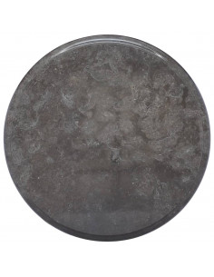 Piano per Tavolo Nero Ø40x2,5 cm in Marmo 2