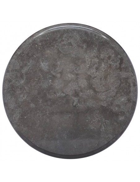 Piano per Tavolo Nero Ø40x2,5 cm in Marmo