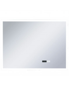 Specchio LED Bagno con Sensore Tattile e Schermo Orario 80x60cm 2