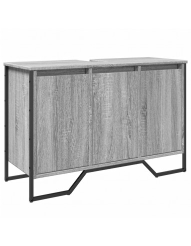 Mobile Lavabo Bagno Grigio Sonoma 91x35x60 cm in Truciolato