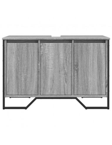 Mobile Lavabo Bagno Grigio Sonoma 91x35x60 cm in Truciolato