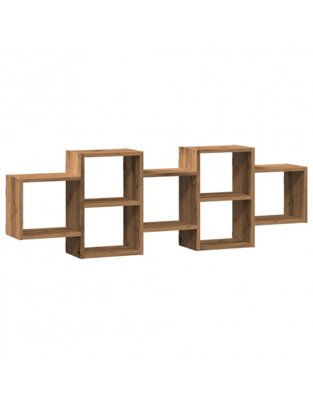 Scaffale a Parete Rovere Artigianale 129x18x42 cm in Truciolato