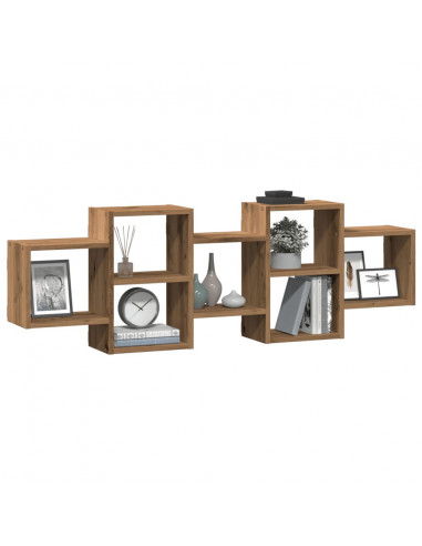 Scaffale a Parete Rovere Artigianale 129x18x42 cm in Truciolato