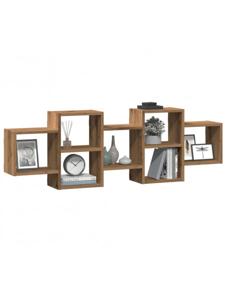 Scaffale a Parete Rovere Artigianale 129x18x42 cm in Truciolato