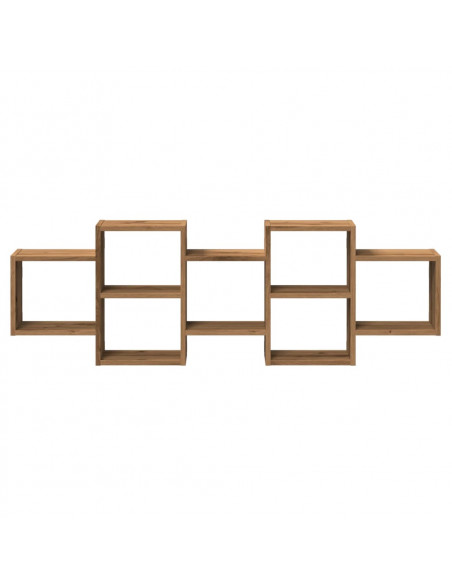 Scaffale a Parete Rovere Artigianale 129x18x42 cm in Truciolato