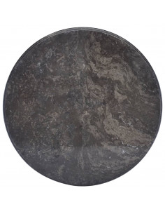 Piano per Tavolo Nero Ø50x2,5 cm in Marmo 2