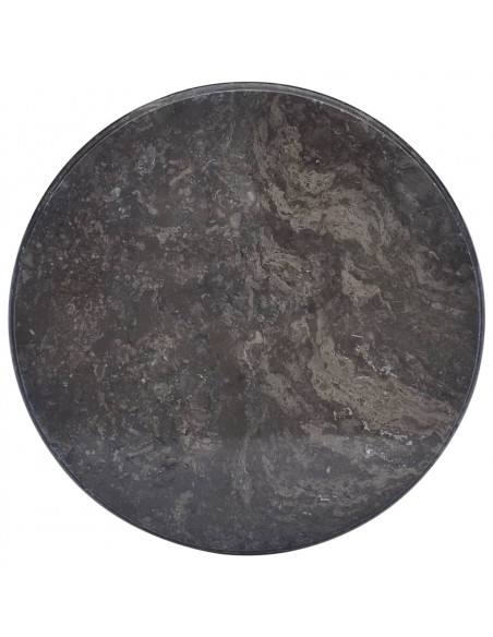 Piano per Tavolo Nero Ø50x2,5 cm in Marmo
