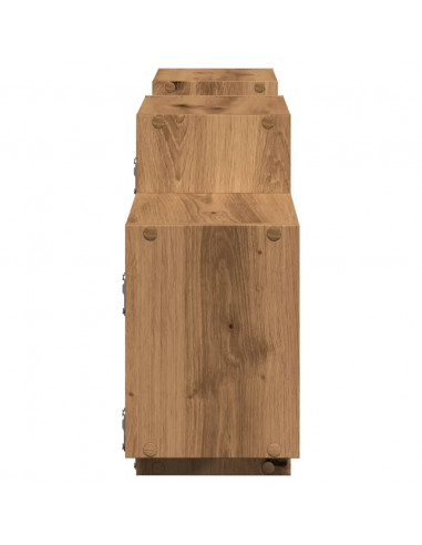 Scaffale a Parete Rovere Artigianale 129x18x42 cm in Truciolato