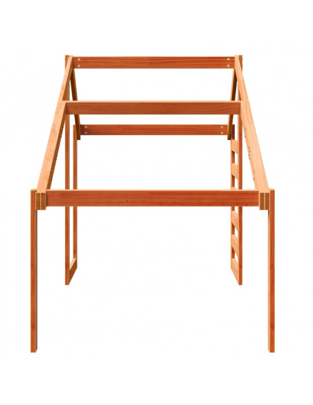 Tetto Letto Bambini Marrone Cera 198x87x113 Legno Massello Pino