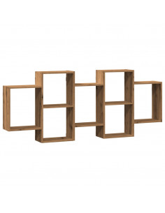 Scaffale a Parete Rovere Artigianale 159x18x65 cm in Truciolato 2