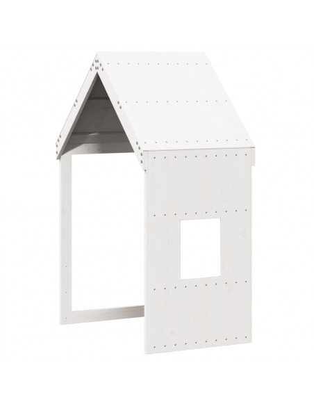 Tetto per Letto Bambini Bianco 60x99x139,5 Legno Massello Pino