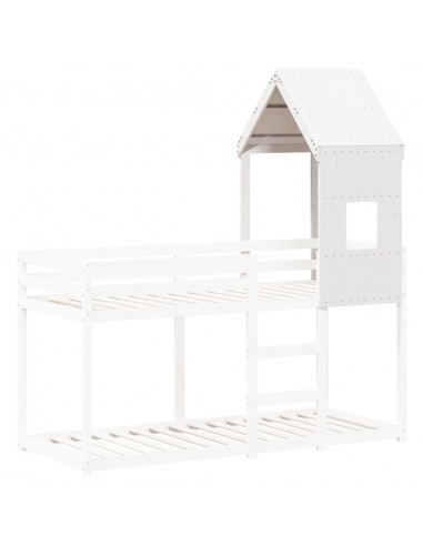 Tetto per Letto Bambini Bianco 60x99x139,5 Legno Massello Pino