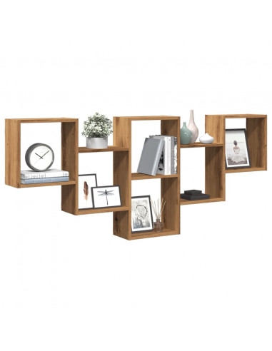 Scaffale a Parete Rovere Artigianale 159x18x66 cm in Truciolato