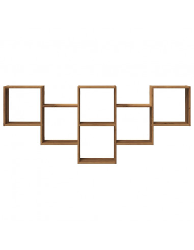 Scaffale a Parete Rovere Artigianale 159x18x66 cm in Truciolato