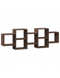 Scaffale a Parete Rovere Marrone 129x18x42 cm in Truciolato 2