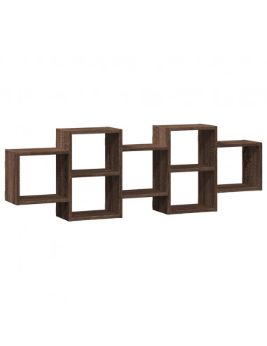 Scaffale a Parete Rovere Marrone 129x18x42 cm in Truciolato