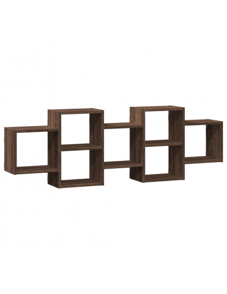 Scaffale a Parete Rovere Marrone 129x18x42 cm in Truciolato