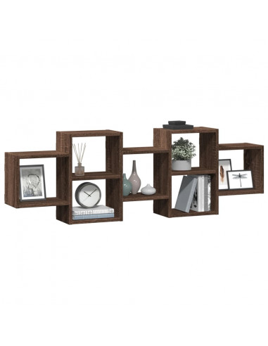 Scaffale a Parete Rovere Marrone 129x18x42 cm in Truciolato