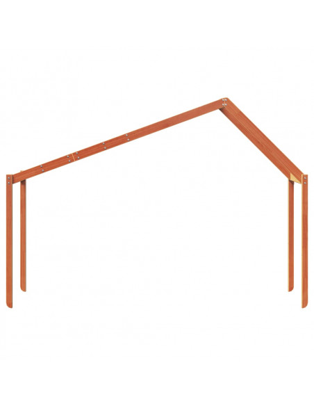 Tetto Letto Bambini Marrone Cera 213x85,5x144,5cm Massello Pino