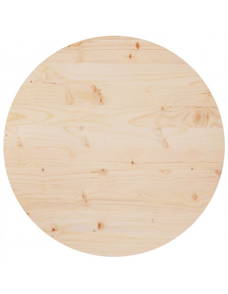 Piano Tavolo Ø70x2,5 cm in Legno Massello di Pino