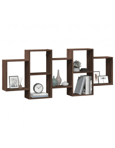 Scaffale a Parete Rovere Marrone 159x18x65 cm in Truciolato