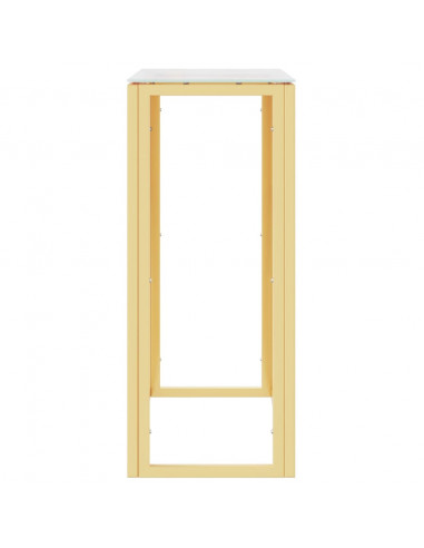 Tavolino Consolle Oro 70x30x70 cm in Acciaio Inox e Vetro