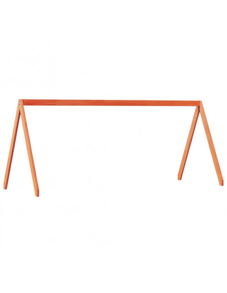 Tetto Letto Bambini Marrone Cera 209x85,5x88 cm Massello Pino
