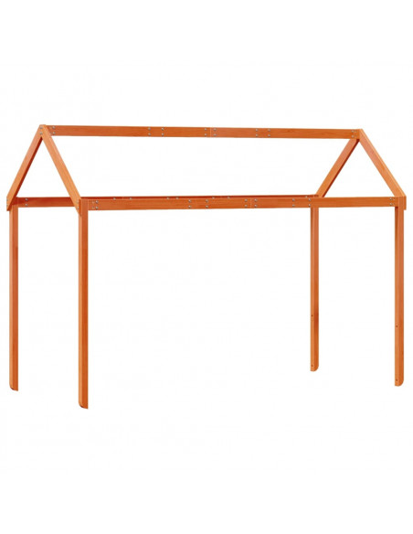 Tetto Letto Bambini Marrone Cera 207x95,5x159 cm Massello Pino