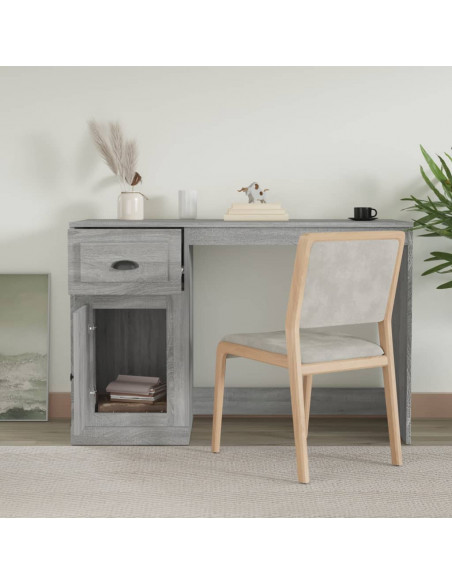 Scrivania Cassetto Grigio Sonoma 115x50x75 cm Legno Multistrato