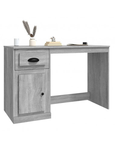 Scrivania Cassetto Grigio Sonoma 115x50x75 cm Legno Multistrato