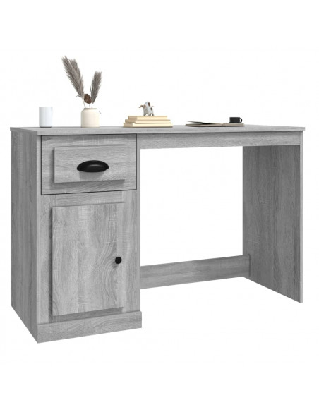 Scrivania Cassetto Grigio Sonoma 115x50x75 cm Legno Multistrato