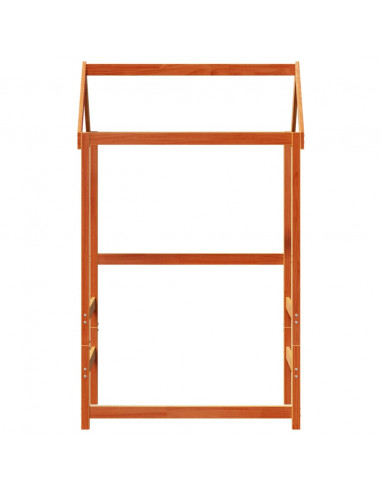 Tetto Letto Bambini Marrone Cera 118x70x176,5 cm Massello Pino