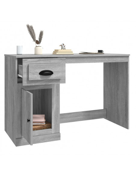 Scrivania Cassetto Grigio Sonoma 115x50x75 cm Legno Multistrato