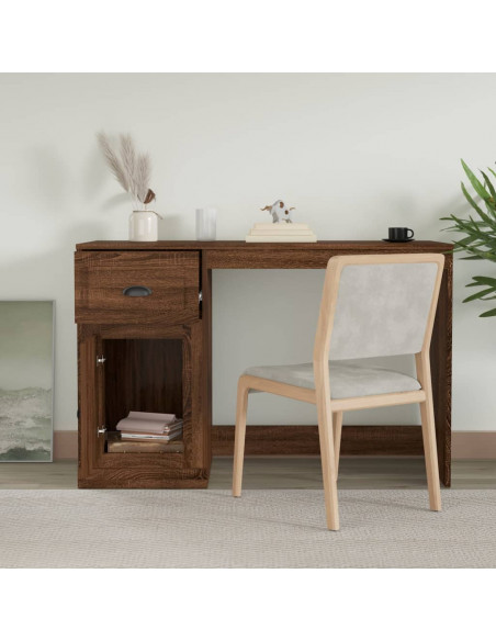 Scrivania Cassetto Rovere Marrone 115x50x75cm Legno Multistrato
