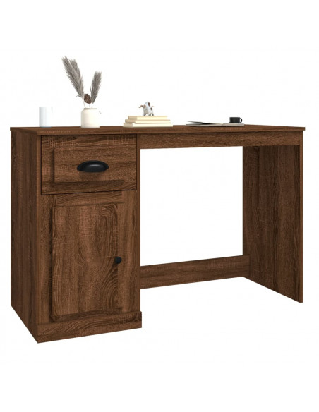 Scrivania Cassetto Rovere Marrone 115x50x75cm Legno Multistrato