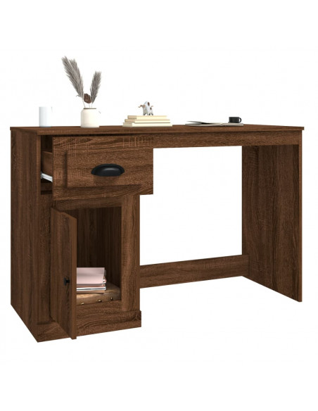 Scrivania Cassetto Rovere Marrone 115x50x75cm Legno Multistrato