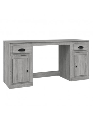 Scrivania con Armadietto Grigio Sonoma in Legno Multistrato