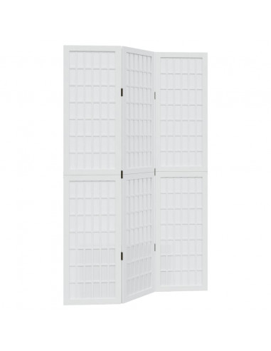 Divisorio Ambienti 3Pannelli Bianco Legno Massello di Paulownia