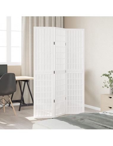 Divisorio Ambienti 3Pannelli Bianco Legno Massello di Paulownia